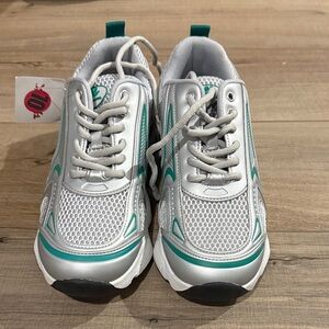 Steve Madden Silver and Teal Sneakers